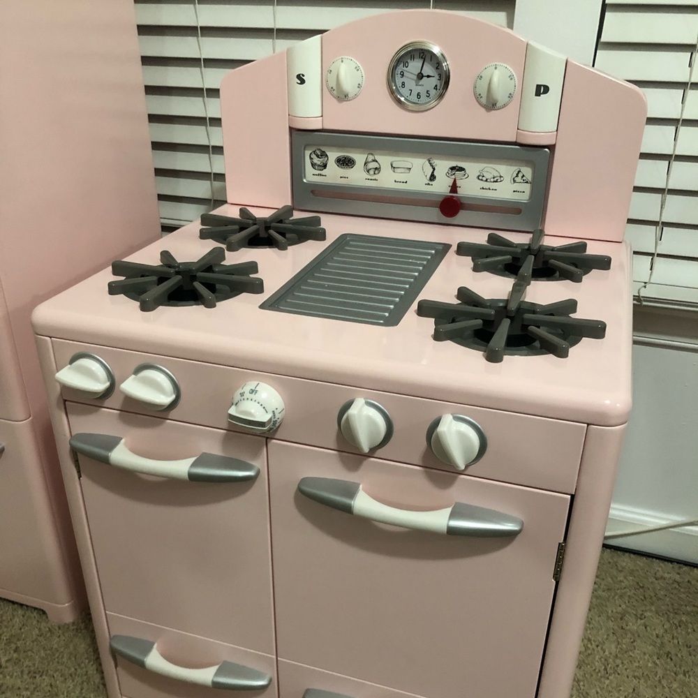 SOLD! PB Kids Pink Retro Kitchen Sink & Icebox Set - Picture 6 of 8